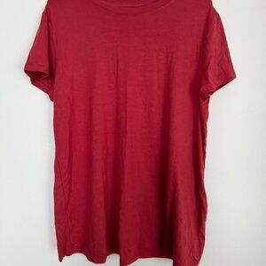 Maurices 24/7 Coral Red Rayon Tee XL | Buttery Soft Stretch Everyday Basic